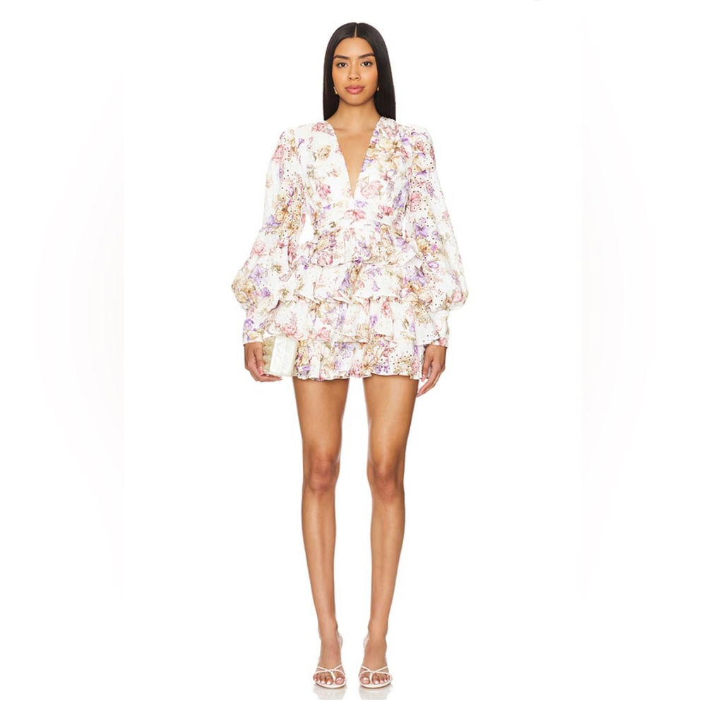Floret Mini ruffle eyelet dress